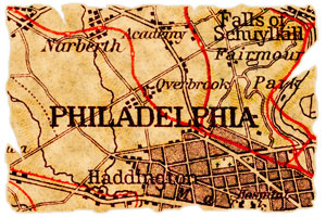 old map of Philadelphia, Pennsylvania